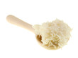 cooked rice on a wooden spoon cooked rice on a wooden spoon