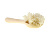 cooked rice on a wooden spoon cooked rice on a wooden spoon