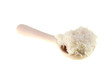 cooked rice on a wooden spoon cooked rice on a wooden spoon