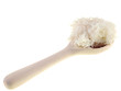 cooked rice on a wooden spoon cooked rice on a wooden spoon
