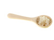 cooked rice on a wooden spoon cooked rice on a wooden spoon