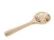 cooked rice on a wooden spoon cooked rice on a wooden spoon