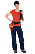 A woman electrician.