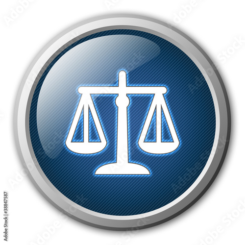 Illustration: Justice symbol glossy button Justice symbol glossy button