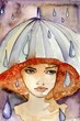 Ilustración: deszczowa dziewczyna deszczowa dziewczyna