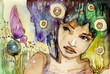 Ilustración: portret dziewczyny z motylem portret dziewczyny z motylem