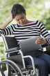 Photo: Disabled woman with Digital Tablet Disabled woman with Digital Tablet