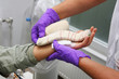 Nurse helping patient