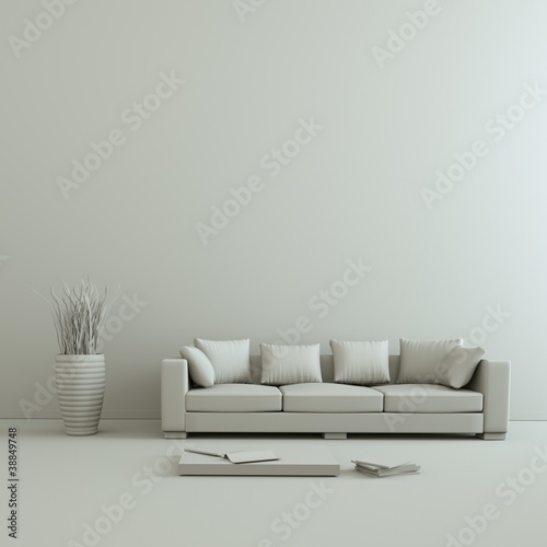Illustration: Modell - Sofa mit Vase Modell - Sofa mit Vase