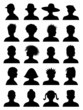 20 Anonymous Mugshots, abstract vector illustration