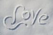 inscription on the snow LOVE inscription on the snow LOVE