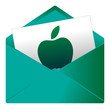 Courrier, email, message, invitation, enveloppe, pomme, fruit