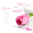 Photo: Pink rose and candle.Valentine's set Pink rose and candle.Valentine's set