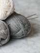 Knitting yarn and needles close-up Knitting yarn and needles close-up