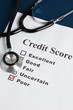 Photo: Stethoscope and Credit Report Stethoscope and Credit Report