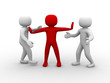 Illustration: 3d person human character - Being separated 3d person human character - Being separated