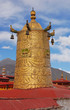 Dhvaja or victory banner on the roof of Jokhang temple, Tibet
