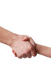 Man holds a child's hand