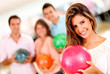 Woman bowling