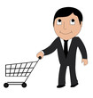 Vector: Hombre trajeado haciendo la compra Hombre trajeado haciendo la compra