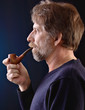 man smoking a pipe