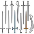 collection of swords and sabers