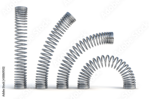 Illustration: metal springs 3d render illustration metal springs 3d render illustration