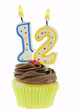 cupcake with number candles