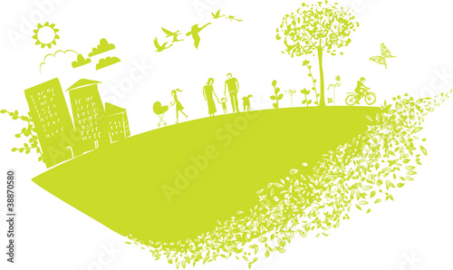 Vector: lovely illustration of stylized green planet earth lovely illustration of stylized green planet earth