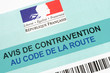 Avis de contravention code de la route