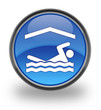 Indoor Swimming Glossy Button