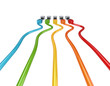 Colorful patch cords.