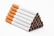 cigarettes on white background cigarettes on white background