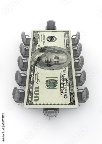 Illustration: Big business boardroom dollar Big business boardroom dollar