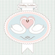 Vector: Love swan. Postcard, greeting card or wedding invitation Love swan. Postcard, greeting card or wedding invitation