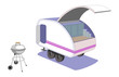 Teardrop trailer and retro grill