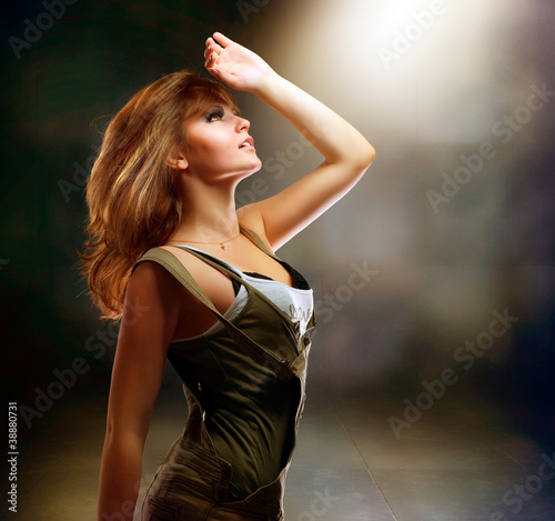 Photo: Fashion Dancing Girl. Disco Fashion Dancing Girl. Disco