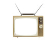 1960's Blank Screen Portable Television with Antennas Up 1960's Blank Screen Portable Television with Antennas Up