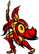 Spartan Trojan Mascot with Spear
