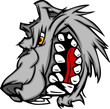 Wolf Mascot Vector Cartoon with Snarling Face