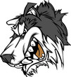 Snarling Cartoon Husky Dog Mascot Vector Graphic