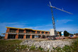 Construction of block of flats with a crane Construction of block of flats with a crane