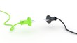 Green and black electric plug