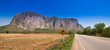 View of rural road and blue sky View of rural road and blue sky