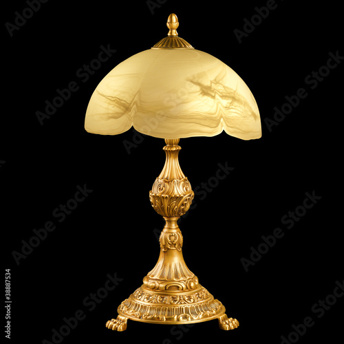 Photo: vintage table lamp isolated on black vintage table lamp isolated on black