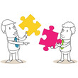 Geschäftsmann, Puzzleteile, Teamwork 1