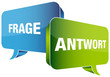 Sprechblasen Frage Blau & Antwort Grün