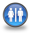 Restrooms Glossy Button