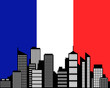 City und Fahne von Frankreich