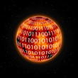 Orange Red Planet with Zero One Digits Orange Red Planet with Zero One Digits